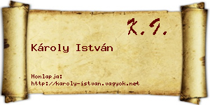 Károly István névjegykártya